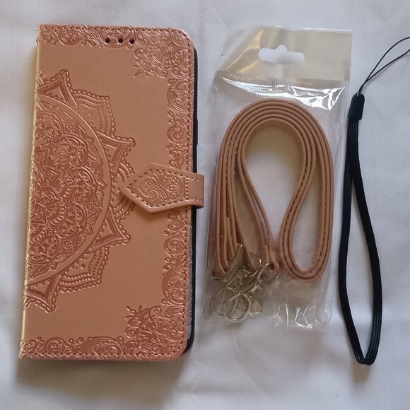 New Faux Leather Case Rose Gold for Samsung Galaxy S9 & S9+ W/Crossbody Lanyard - Picture 7 of 8